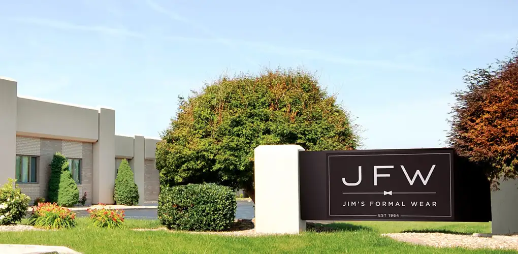 Jim's Formal Wear's headquarters in Trenton, Illinois